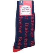 Wholesale - 1pr BUDWEISER NAVY/RED MEN CREW SOCKS SIZE 10-13 C/P 60, UPC: 194382048184
